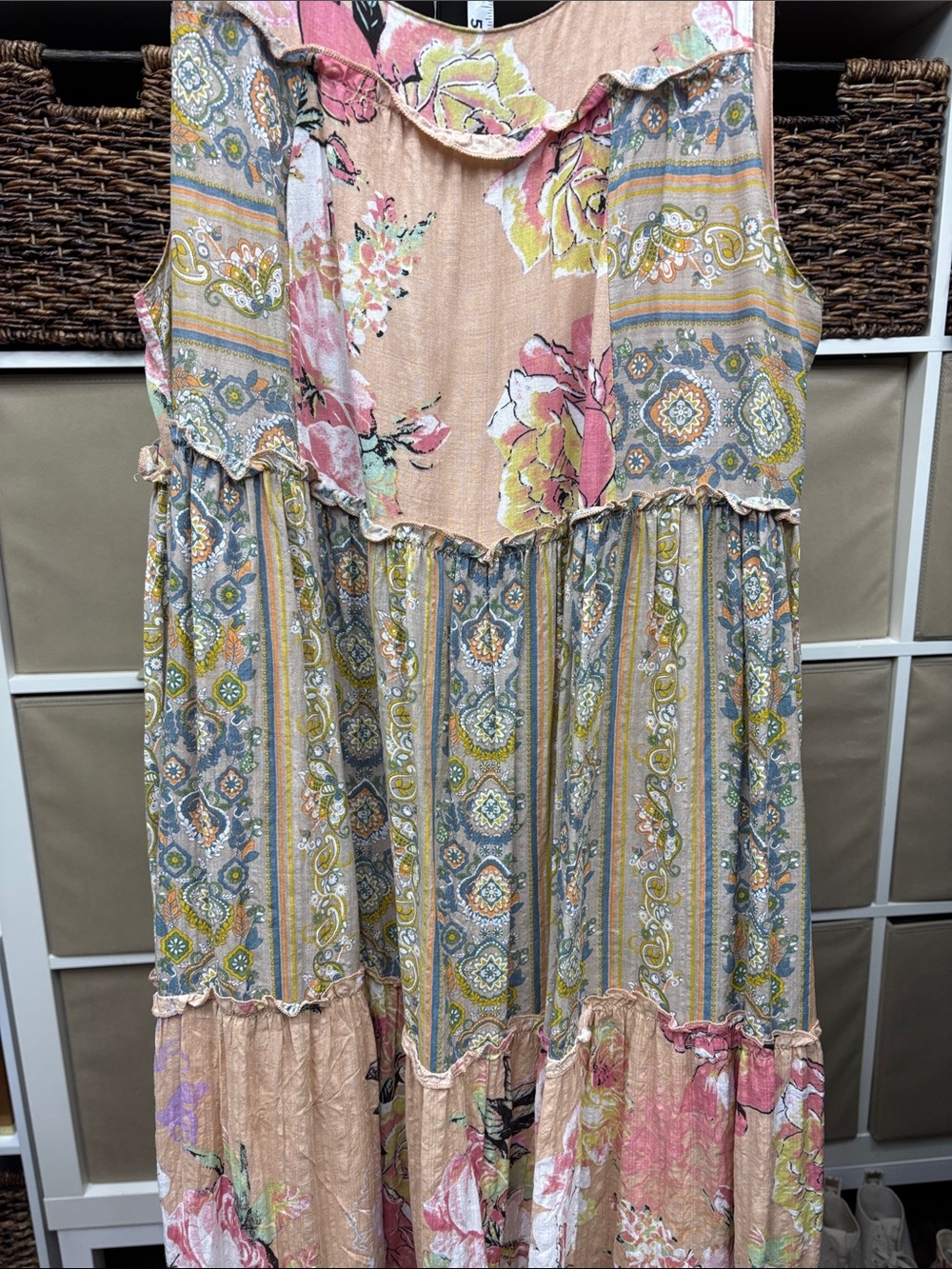 DAVI & DANI Pink and Tan Sleeveless Maxi Sundress - Picture 4 of 4